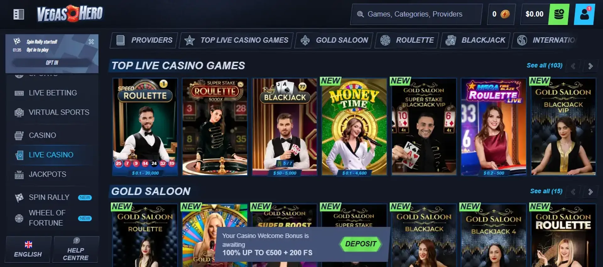 Casino live et sécurité sur Vegas Hero